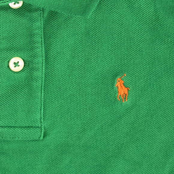 NWT Polo Ralph Lauren Little Boys Mesh Polo Shirt Green Pony Orange $49 - Size 5 - Picture 7 of 9